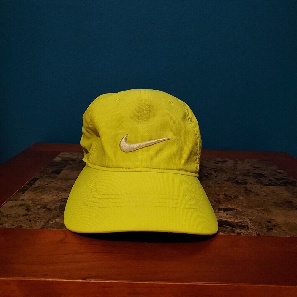 Nike Hat Cap Mens Strap Back Performance Golf Yellow Unisex Tennis Casual Tech